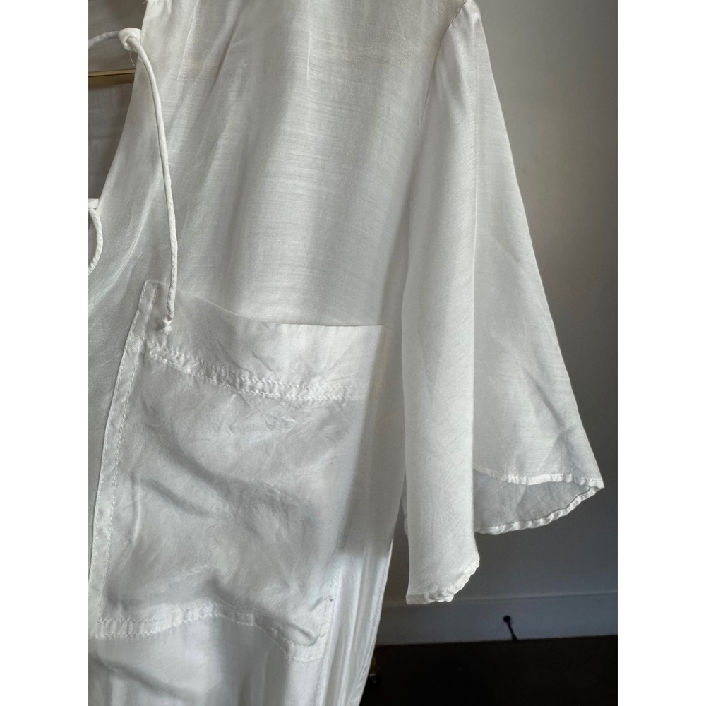 Frame elevated tshirt dress with double pockets and waist tie - Picture 4 of 9
